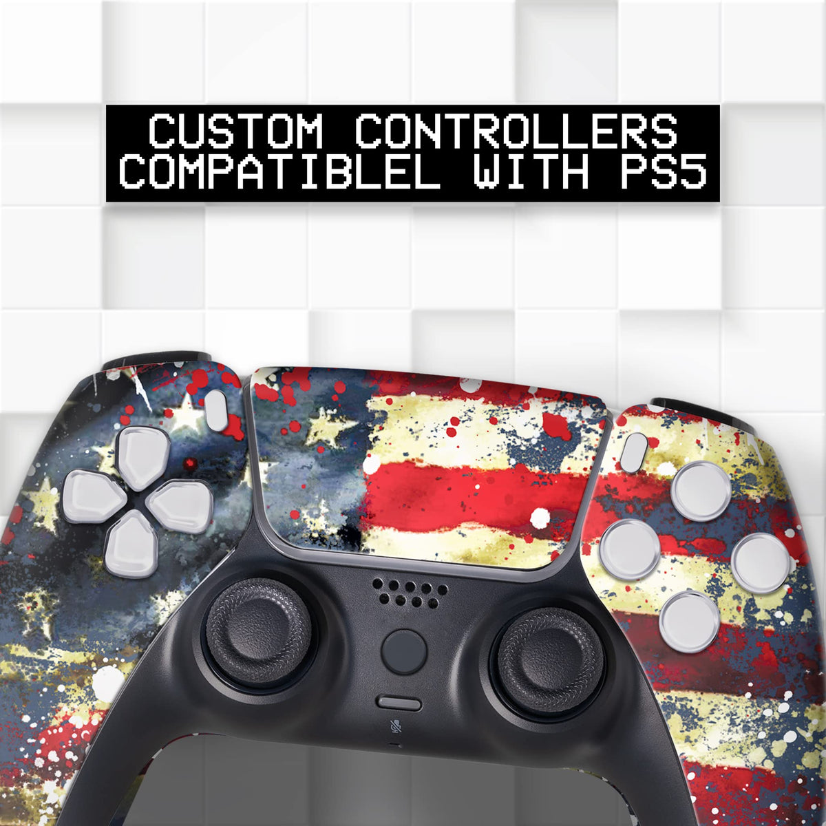 Tatterred Flag Custom PS-5 Controller Wireless for Play-Station 5 Console