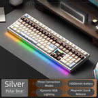 Loeskii WEIKAV 108-Key CNC Aluminum Mechanical Keyboard, Tri-Mode Wireless, Hot Swappable Linear Switch, Quick Release Structure, QMK/VIA, PBT Keycaps, Sound Dampening, NKRO, RGB, Win/Mac