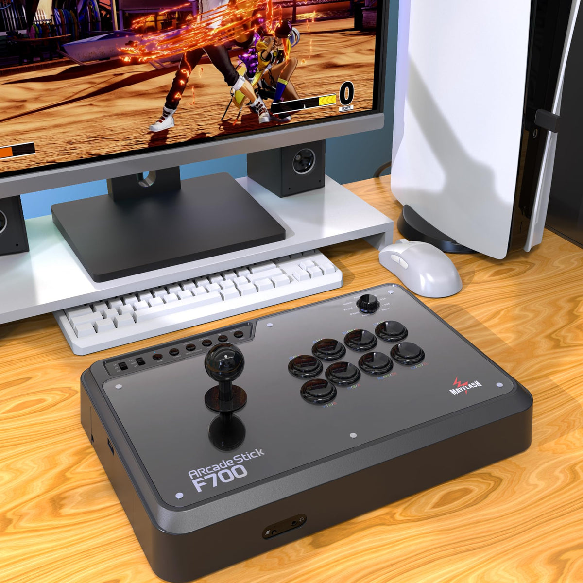MAYFLASH Arcade Stick F700 for PS5, PS4, Switch, Switch 2, Windows, Apple, Android and more. Fight Stick Support Wireless Bluetooth, 2.4G Receiver and Wired Connection