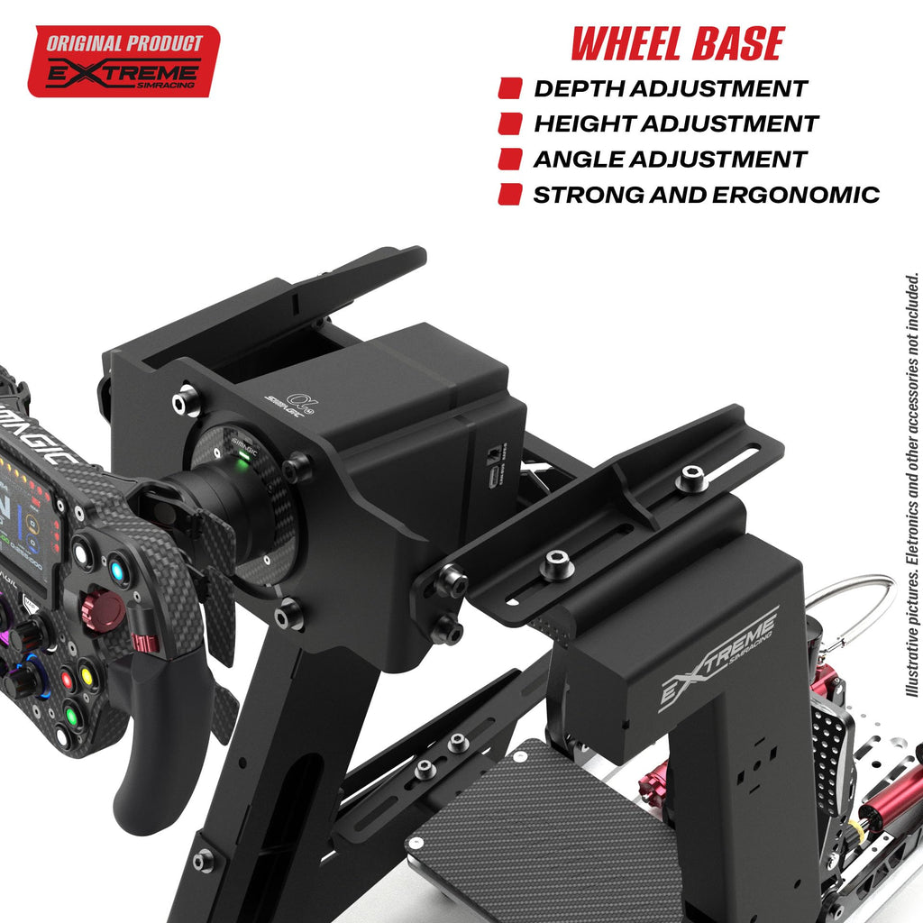 Extreme Simracing Chassis 4.0 – Adjustable Racing Simulator Cockpit | Compatible with Logitech, Thrustmaster, Fanatec, Simagic, Moza, Simucube & Others | Sturdy Steel Frame, Ergonomic Driving Position, Universal Seat Mount (White)