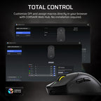 CORSAIR SABRE v3 PRO PureVector ERGO Wireless Ultralight FPS Gaming Mouse