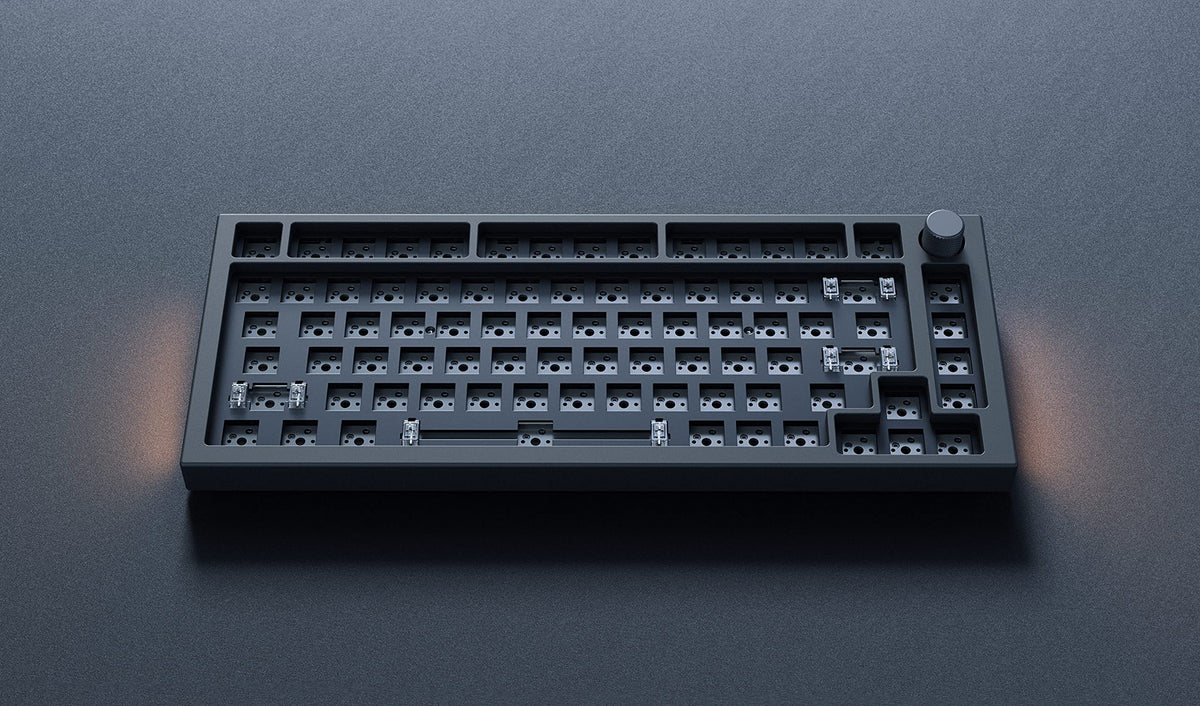 GLORIOUS Gaming GMMK PRO 75% Barebones Black (Frame Only) - Modular Mechanical Gaming Keyboard, TKL Size (75%), 3.3lb Frame, RGB, Fully Customisable, 5-Pin Switch Support
