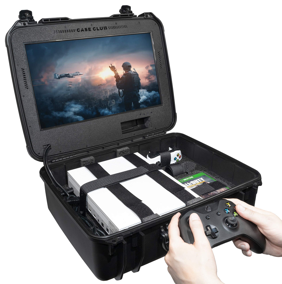 Case Club Waterproof Gaming Station Fits Xbox One X/S, Monitor - Gen 2