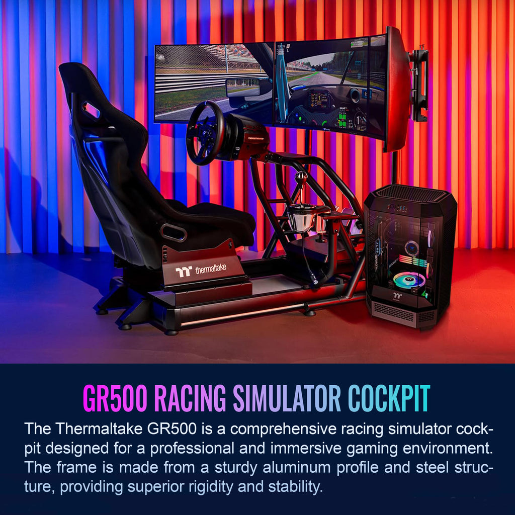 Thermaltake GR500 Racing Simulator Cockpit, Compatible with Trustmaster, Logitech, Fanatec Racing Wheel, GSC-R50-CPASBB-01