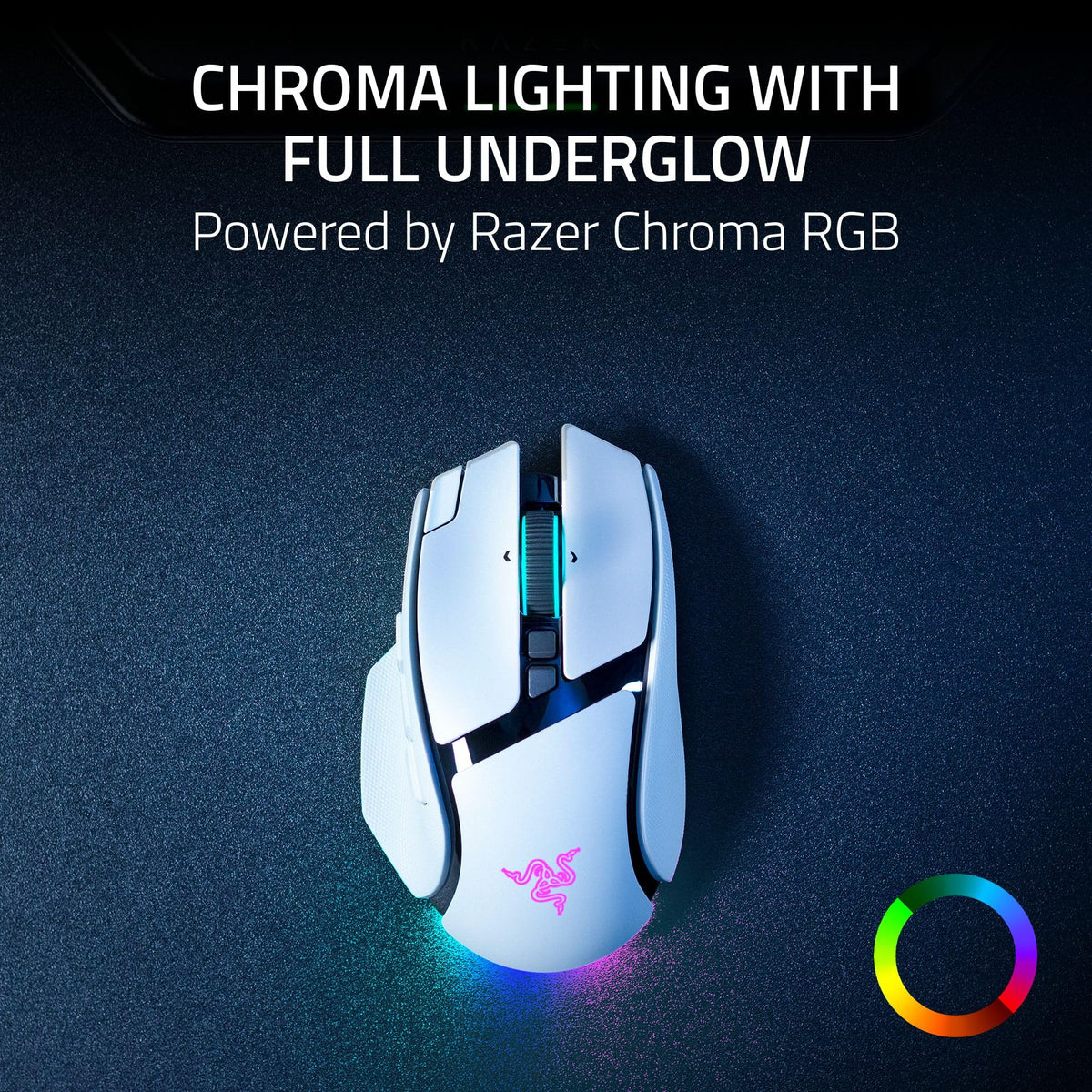 Razer Basilisk V4 Pro Wireless Gaming Mouse, 200 Hr Battery Life, White