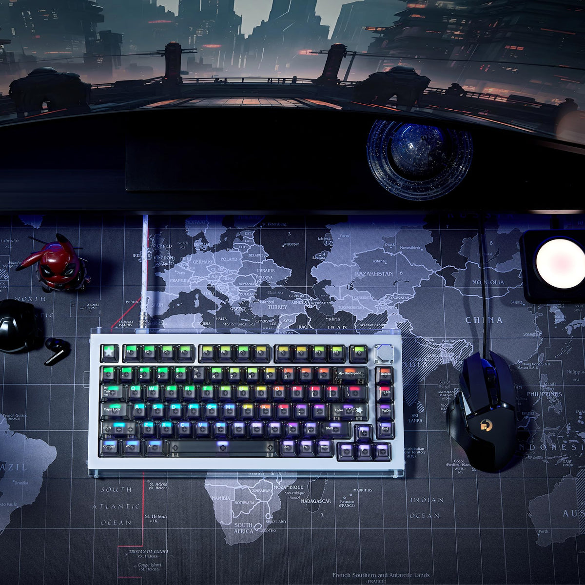 DrunkDeer A75 Master Rapid Trigger Keyboard, Esports Gaming Keyboard, Magnetic Switch, Adjustable Actuation - RT Plus - RT Match, 8K Hz, 0.01mm, 75% Design - ANSI, Silver - TTC POM Switch
