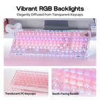KiiBoom Phantom 98 Crystal Mechanical Gaming Keyboard, Shine Through Keycap