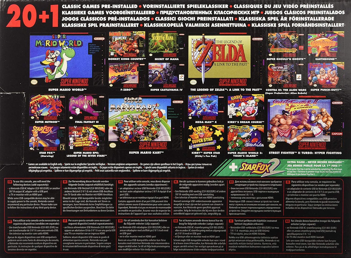 SNES Nintendo Classic Mini: Super Nintendo Entertainment System (Europe), Not Region Locked [video game]