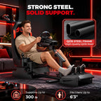 RACGTING Racing Simulator Cockpit with Seat, Adjustable Wheel &Pedal Mounts