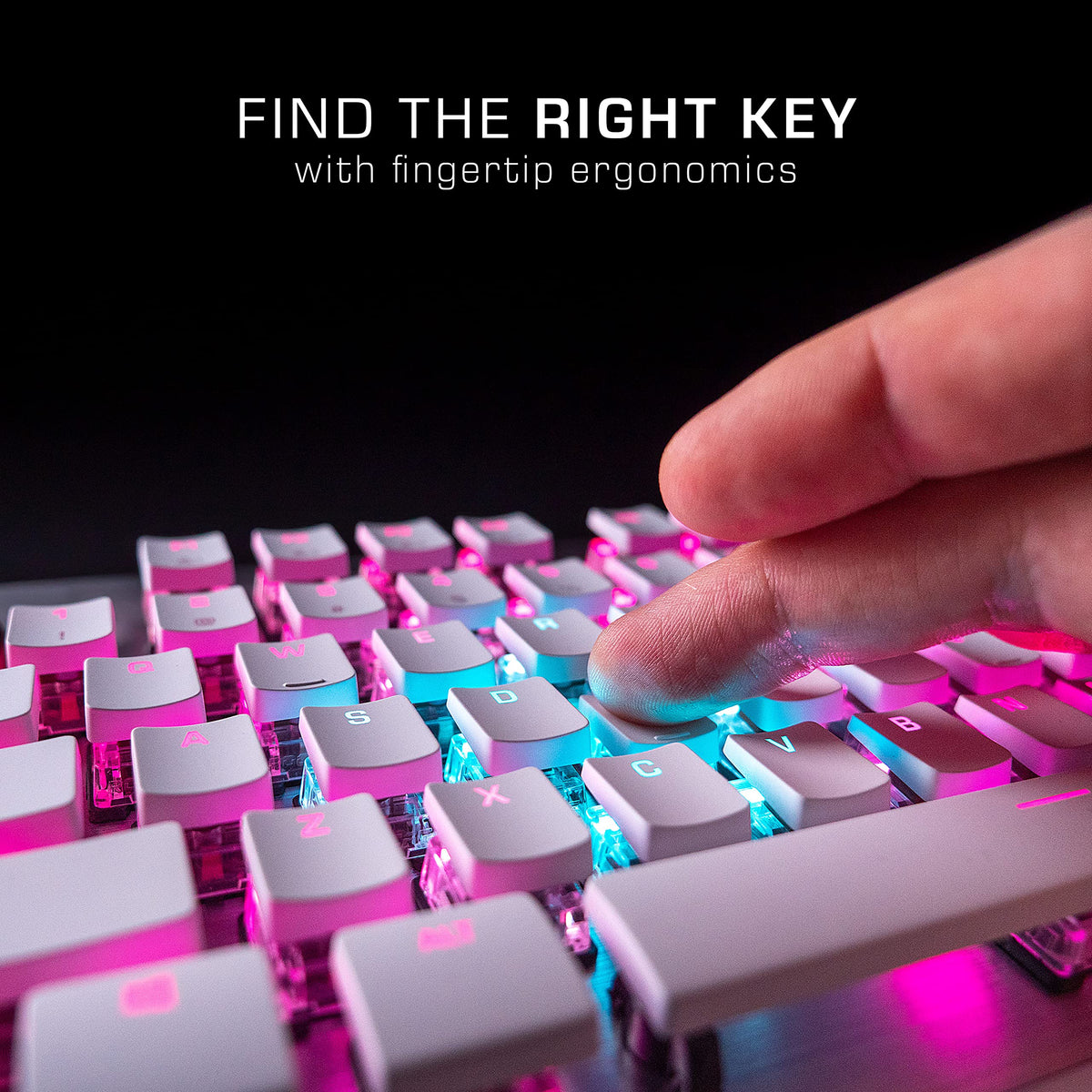 ROCCAT Vulcan TKL Pro PC USB-C Gaming Keyboard, Linear Optical Titan Switch, AIMO RGB Lighting, Tenkeyless Mechanical Feel Speed Keystroke, Low Profile Ergonomic Design for Wrist Rest Support, White