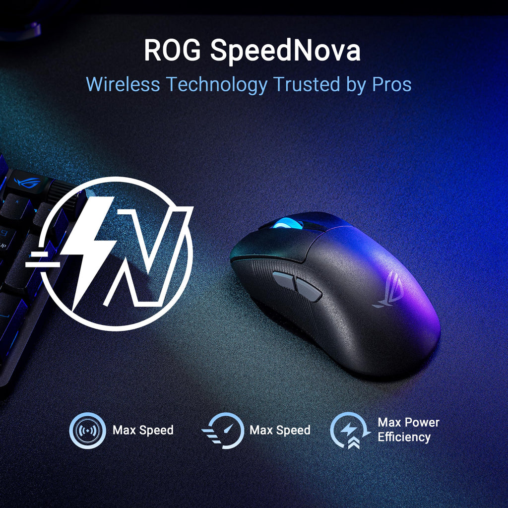 ASUS ROG Keris II Ace Wireless Gaming Mouse – Right-Handed Ergonomic, 54g, Tri-Mode Connectivity, 42K DPI, up to 107Hr Battery, PC/Mac Support - Black
